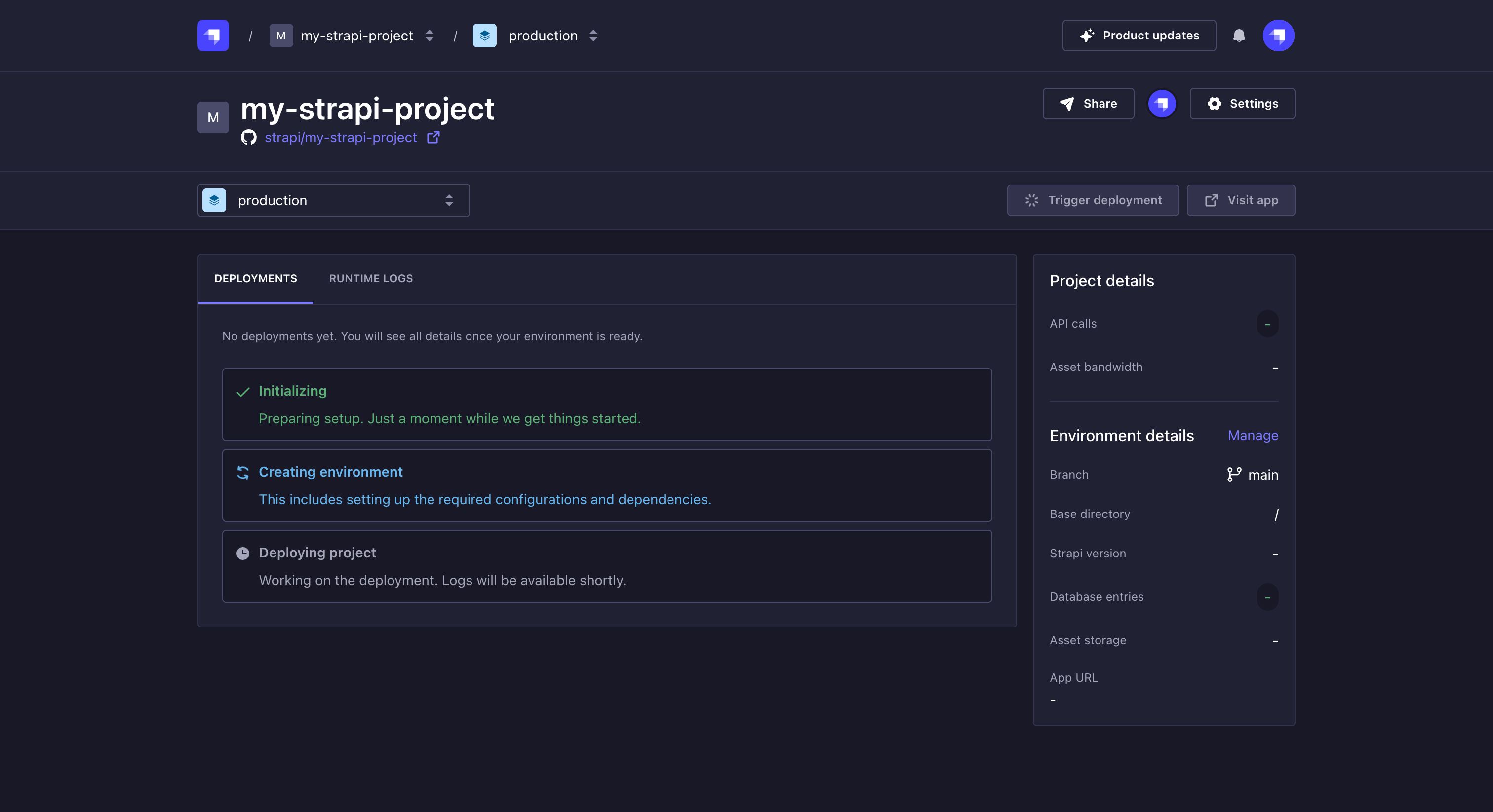 Project creation steps